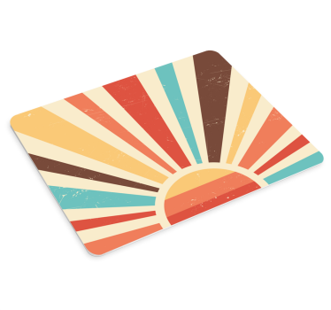 Muismat jaren 70 Abstracte vintage zonsondergang - TenStickers