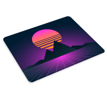 Patronen muismat retro geometrische zonsondergang - TenStickers