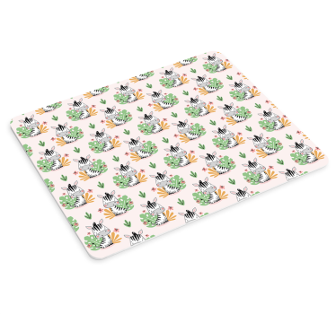 Patronen muismat speelse zebra motief - TenStickers