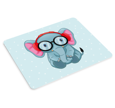 Originele muismat schattig olifantenkarakter - TenStickers