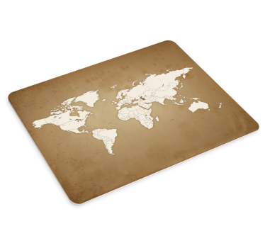 Wereldkaart muismat Vintage achtergrond - TenStickers