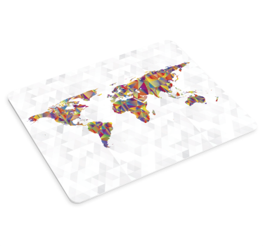 Kleurrijke geometrische weergave muismat wereldkaart - TenStickers