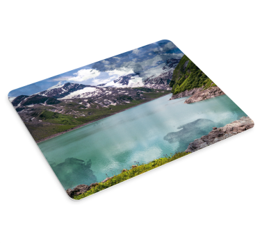 Muismat wereldkaart majestueus berglandschap - TenStickers