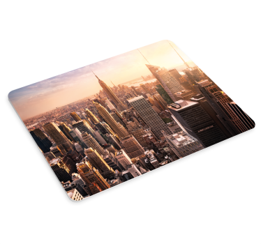 Muismat wereldkaart skyline uitzicht - TenStickers