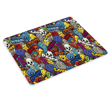Kleurrijke tekenfilmfiguren gaming muismat - TenStickers