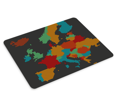 Muismat wereldkaart kleurrijke geografische regio's - TenStickers