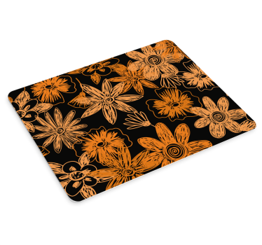 Patronen muismat bloemig oranje patroon - TenStickers