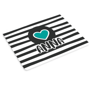 Muismat met naam hartvormig embleem - TenStickers