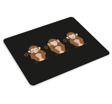 Originele muismat Drie apen emoji - TenStickers