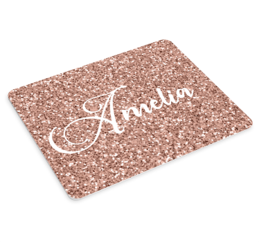 Muismat met naam Glittery met naam - TenStickers