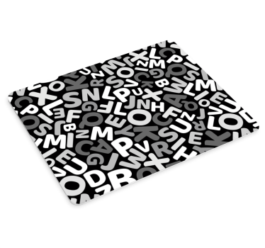 Patronen muismat abstract monochrome letters - TenStickers