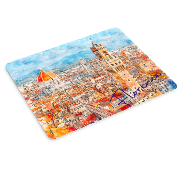 Uitzicht op het stadsgezicht van florence muismat - TenStickers