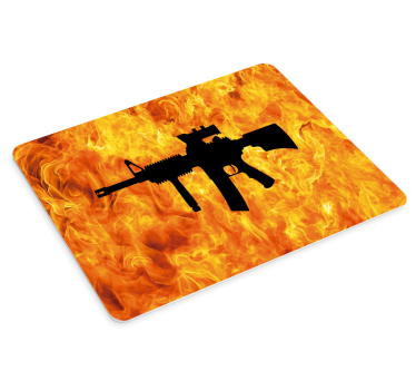 Gaming muismat vlam silhouet vuurwapen - TenStickers