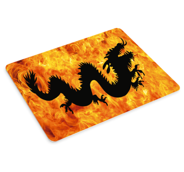Gaming muismat vuur draak silhouet - TenStickers