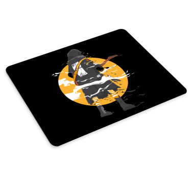 Gaming muismat silhouet gitarist icoon - TenStickers