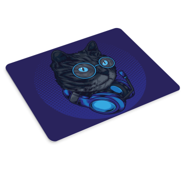 Gaming muismat cool cat koptelefoon - TenStickers