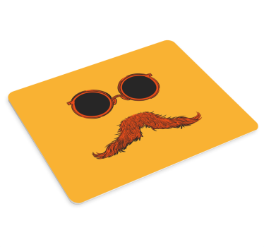 Originele muismat Grappige snor met bril - TenStickers