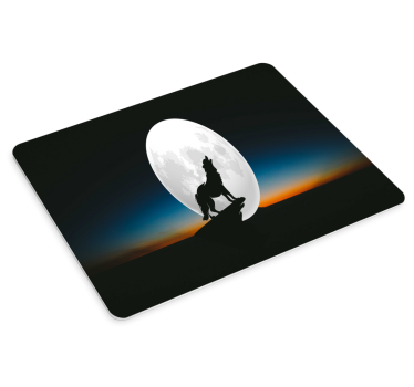 Gaming muismat wolf huilende maan - TenStickers
