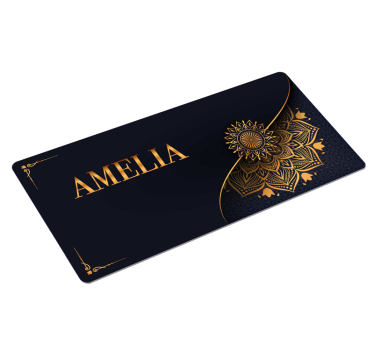 Muismat met naam elegante bloemenaccenten - TenStickers