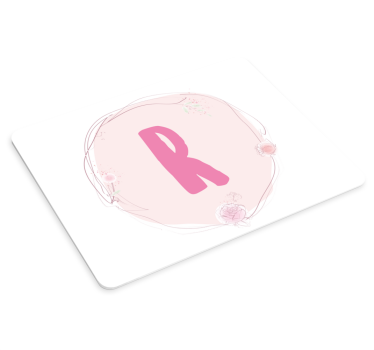 Muismat met naam gepersonaliseerde elegante initiaal - TenStickers