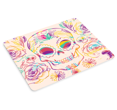 Originele muismat kleurrijke bloem skull - TenStickers