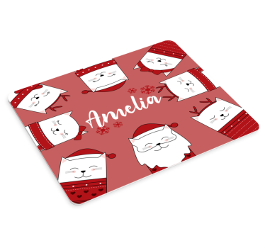 Muismat kerst schattige kattengezichten - TenStickers