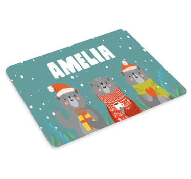 Muismat met naam vakantie dieren trio - TenStickers