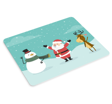Muismat kerst vrolijke winterfiguren - TenStickers