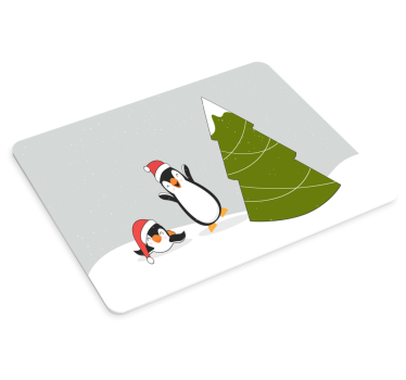Muismat kerst feestelijke pinguïns viering - TenStickers