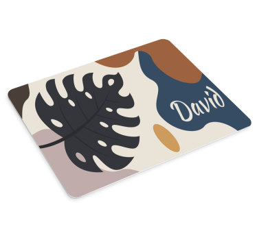 Muismat met naam bladmotief personalisatie - TenStickers