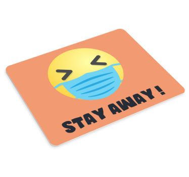 Citaat muismat emoji met masker - TenStickers