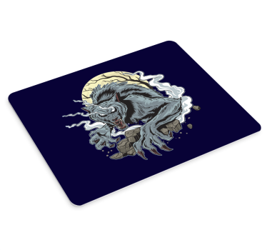 Gaming muismat fierce wolf howl - TenStickers