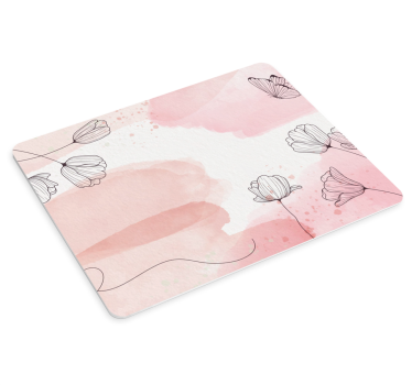 Originele muismat met bloemig aquarelpatroon - TenStickers