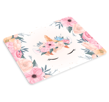 Anime muismat floral eenhoorn gezicht - TenStickers