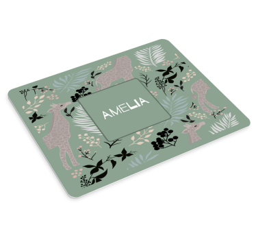 Originele muismat met bloemen en dierenpatroon - TenStickers