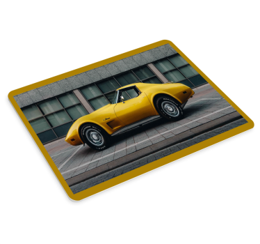 Gaming muismat strakke gele sportauto - TenStickers