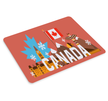 Muismat wereldkaart canadese symboliek kunst - TenStickers
