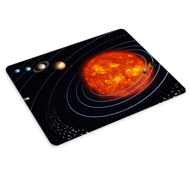 Muismat wereldkaart zonnestelsel visualisatie - TenStickers