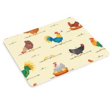 Originele muismat kleurrijke kippenprints - TenStickers