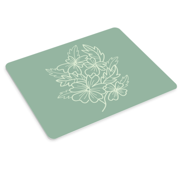 Groene minimalistische mooie bloem meer muismatten - TenStickers