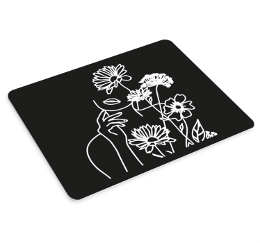 Bloemen silhouet kunst originele muismat - TenStickers