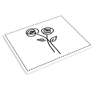 Originele muismat twee bloemenstelen - TenStickers
