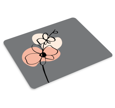 Originele muismat met bloemig minimalistisch ontwerp - TenStickers