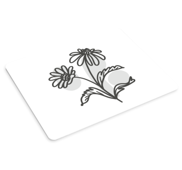 Originele muismat met bloemige lijntekeningen - TenStickers