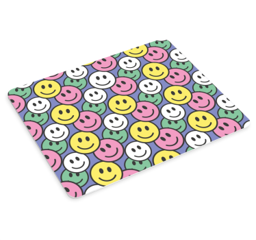Originele muismat Kleurrijke pastel smileygezichten - TenStickers