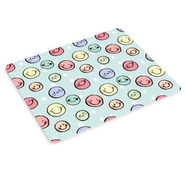 Speelse smileygezichten patronen muismat - TenStickers