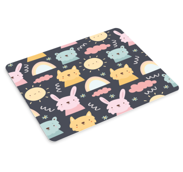Schattig dierenpatroon anime muismat - TenStickers