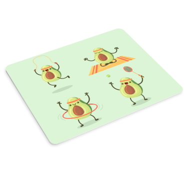 Originele muismat speelse avocado figuren - TenStickers