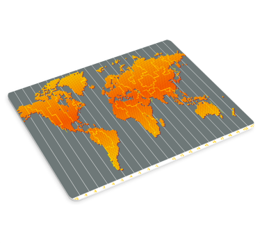 Muismat wereldkaart pixelated wereldkaart - TenStickers