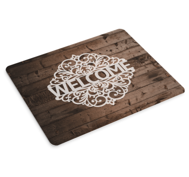 Muismat met naam welkom ornate design - TenStickers